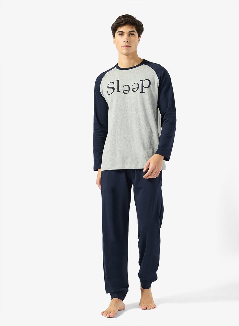 Seventy Five Printed Long Sleeve T-Shirt And Pyjamas Set - Image 1